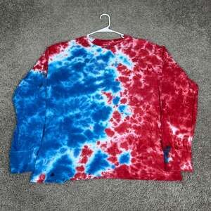 Enter The Void Shirt Mens Large Red White Blue Rocket Pop Tie Dye Long Sleeve